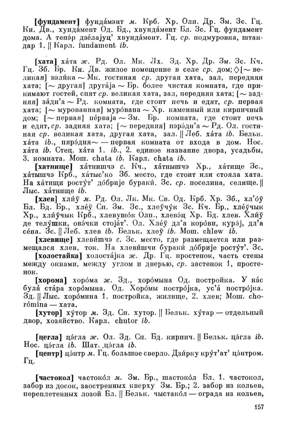 Ст. 158 — Лексика Полесья (1968). Н. И. Толстой — Беларускія дыялектныя  слоўнікі