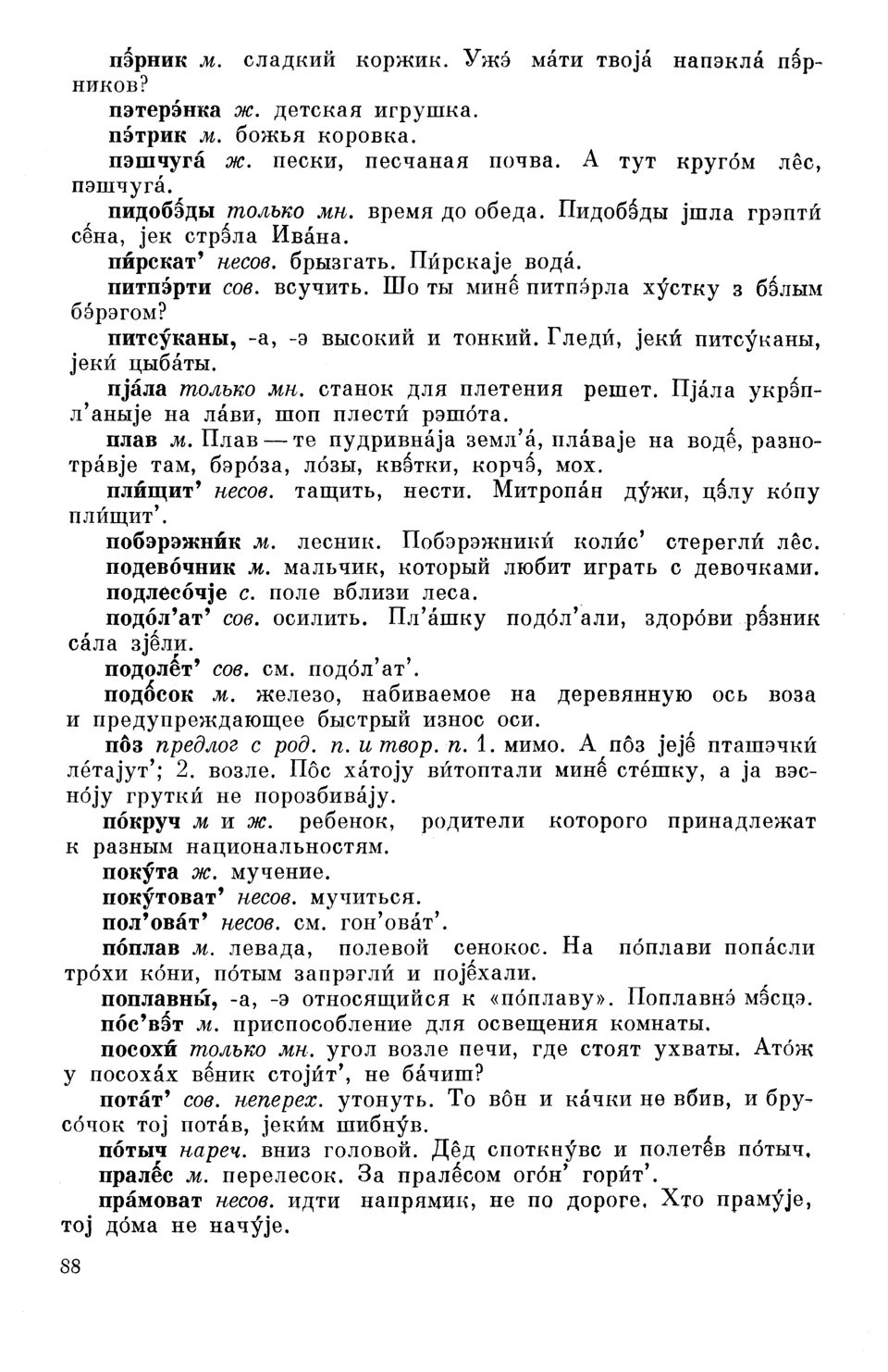 Ст. 89 — Лексика Полесья (1968). Н. И. Толстой — Беларускія дыялектныя  слоўнікі