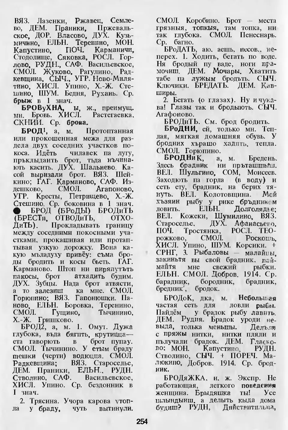 Ст. 255 — Словарь смоленских говоров (1974). Выпуск 1. А-Б. А. І. Іванова —  Беларускія дыялектныя слоўнікі