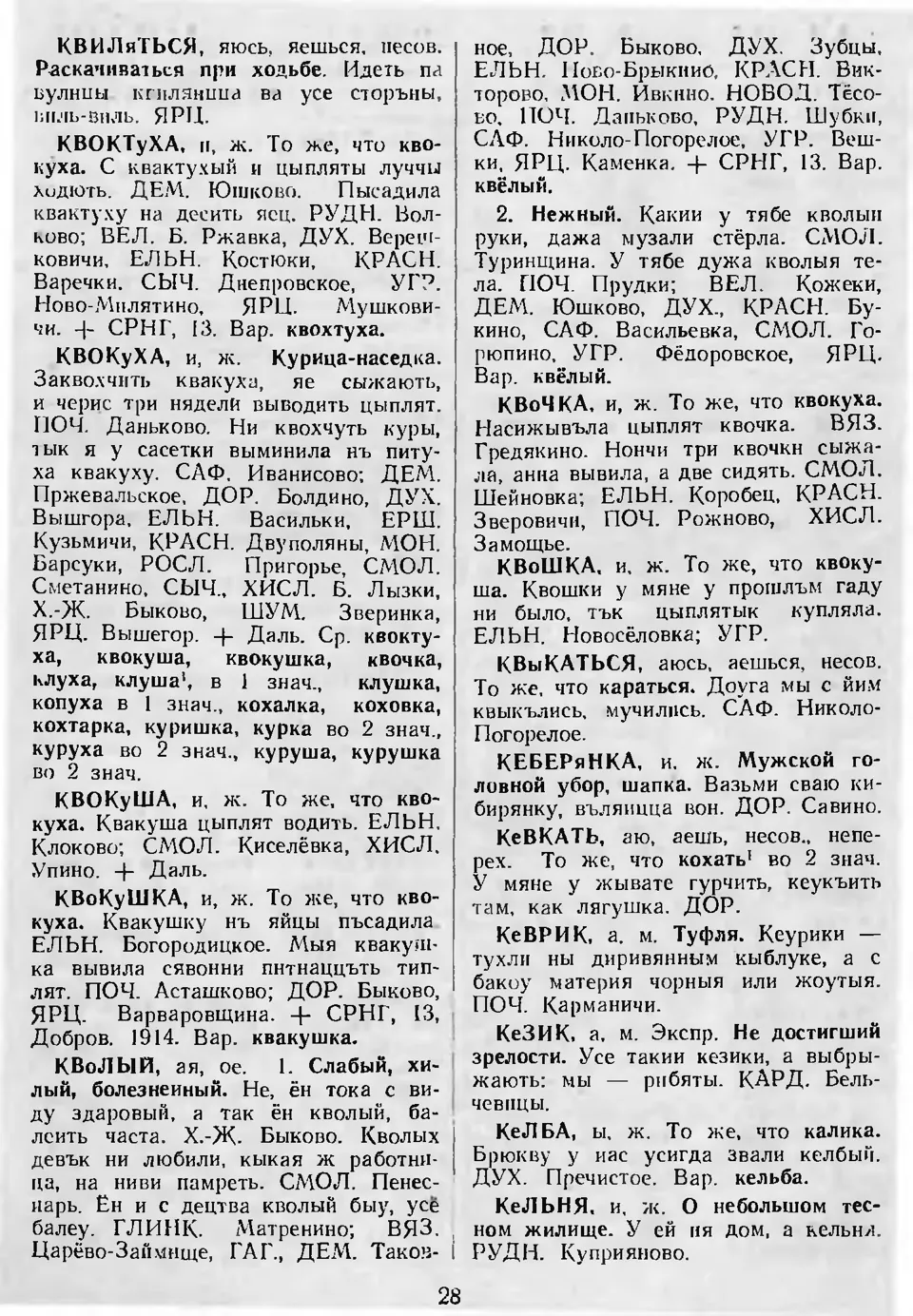 Ст. 28 — Словарь смоленских говоров (1988). Выпуск 5. К. Л. З. Баярынава —  Беларускія дыялектныя слоўнікі