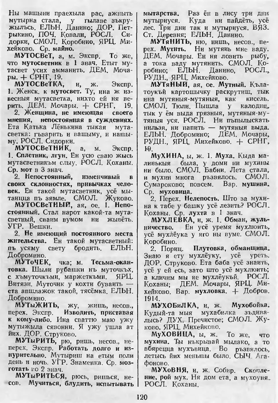 Ст. 121 — Словарь смоленских говоров (1993). Выпуск 6.  Лабазина-Надянькаться. А. І. Іванова, Л. З. Баярынава — Беларускія  дыялектныя слоўнікі